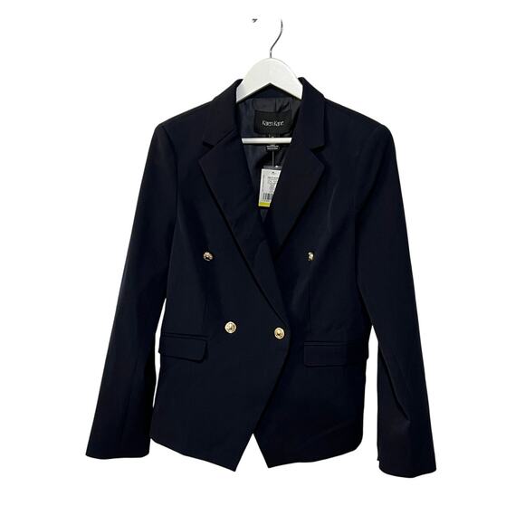 KAREN KANE BLAZER WOMENS SIZE MEDIUM LINED FITTED CLASSIC BUTTONS NAVY NEW - Picture 3 of 14